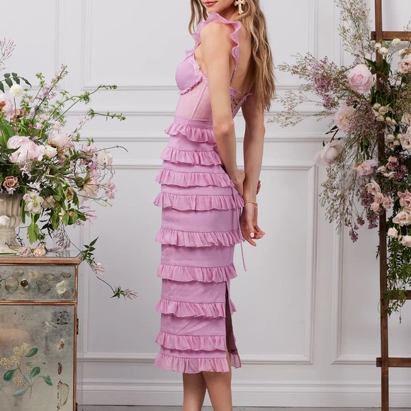 V.Chapman Fiorenza Dress in Mauve Mist - Picture 3 of 7